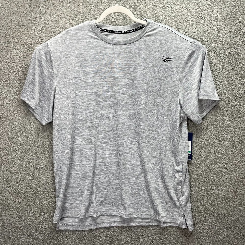 Reebok Shirt Adult Xtra Large Gray Supersonic Crewneck Workout T-Shirt Mens